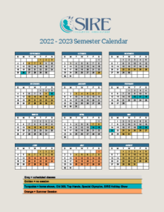 SIRE Semester Calendar 2022-2023